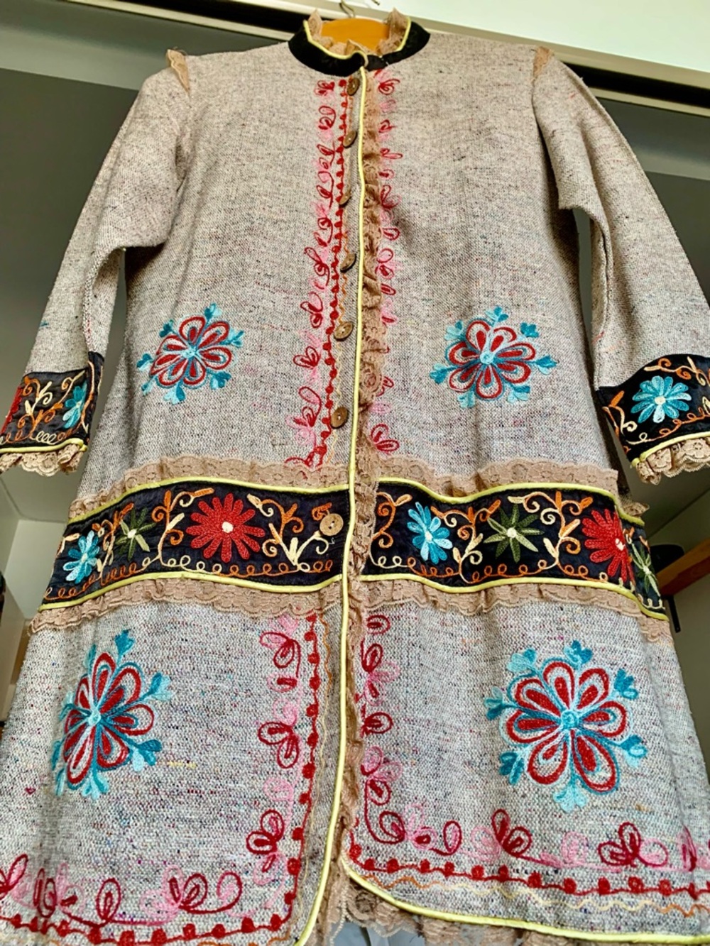 Magical AF Embroidered Jacket Lagenlook Whimsical Band Leader Style